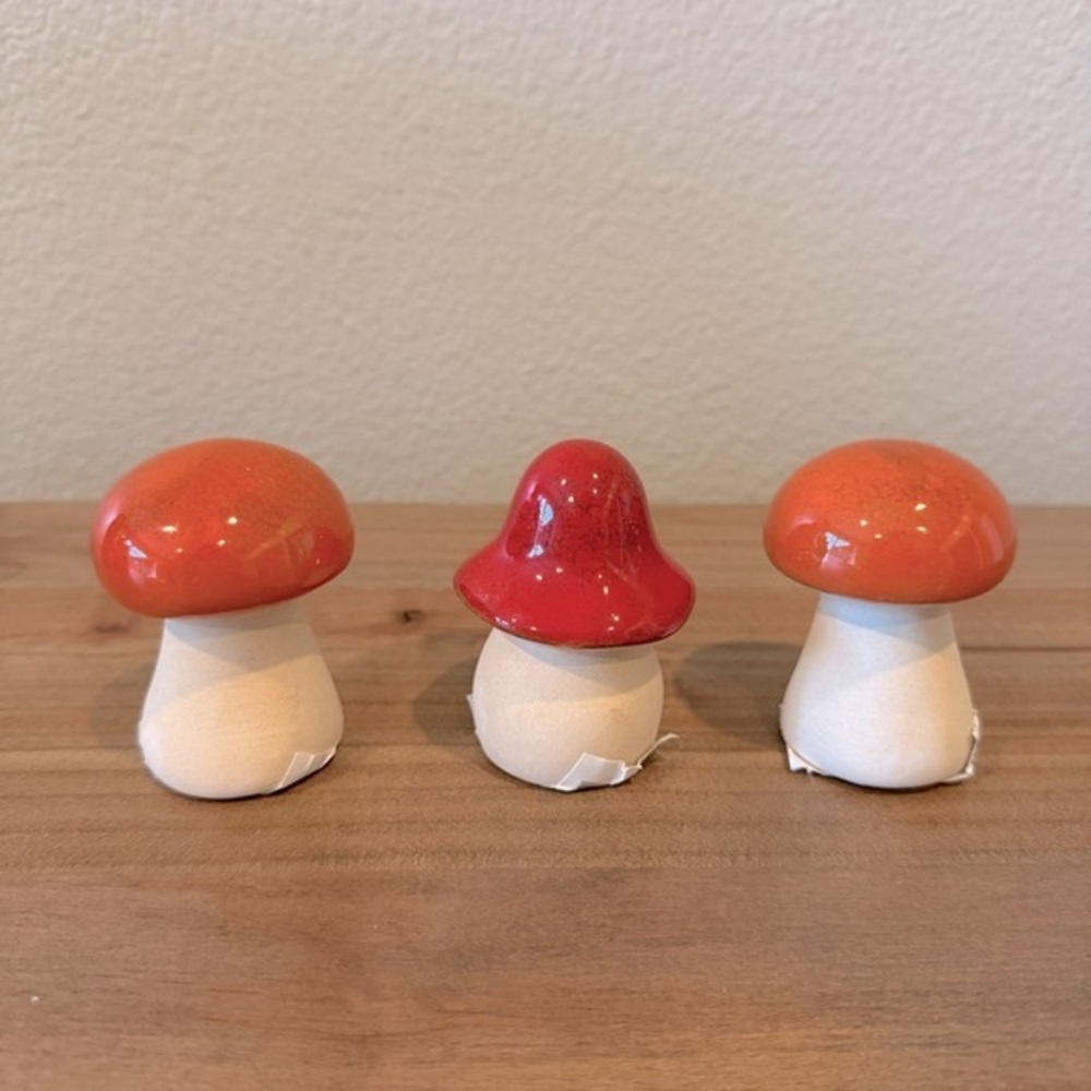 Mushrooms 🍄 ceramic tabletop decor three piece bundle NWT